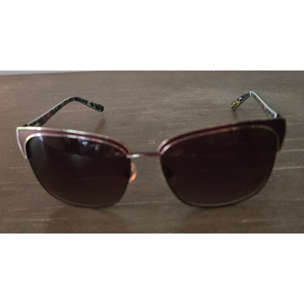 Vera Bradley Stacy Sunglasses Brown Lens Floral Temples‎ UV400 Stylish Shades